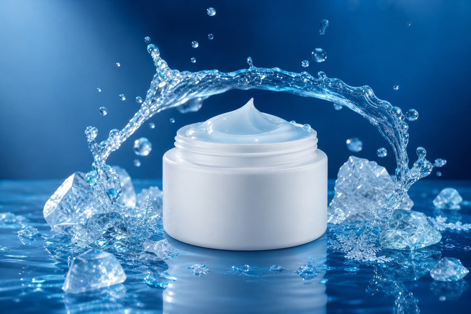 Pot blanc de crème hydratante pour les yeux entouré d