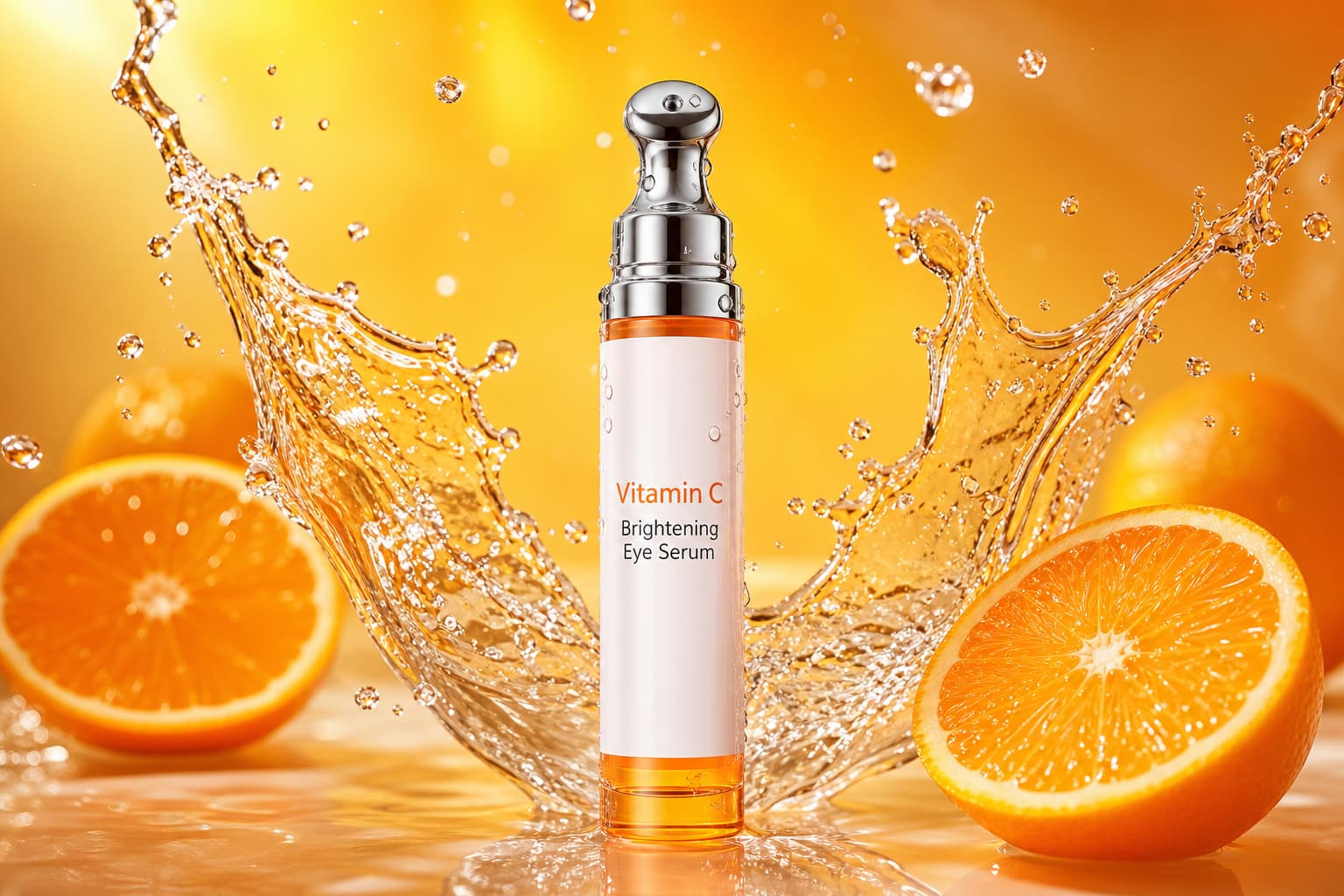 Sérum contour des yeux à la vitamine C, entouré d