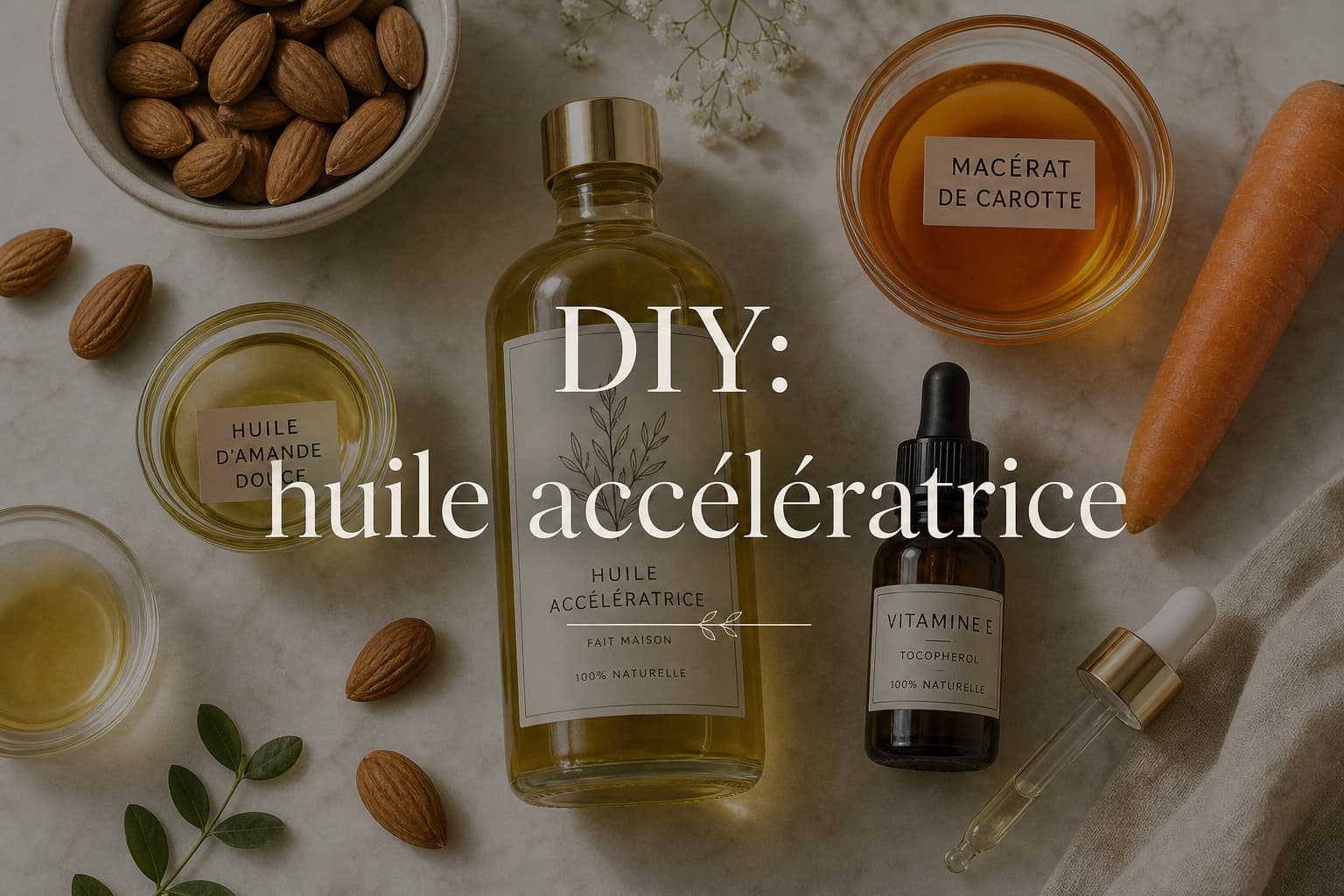 Ingrédients pour huile bronzante maison : huile d